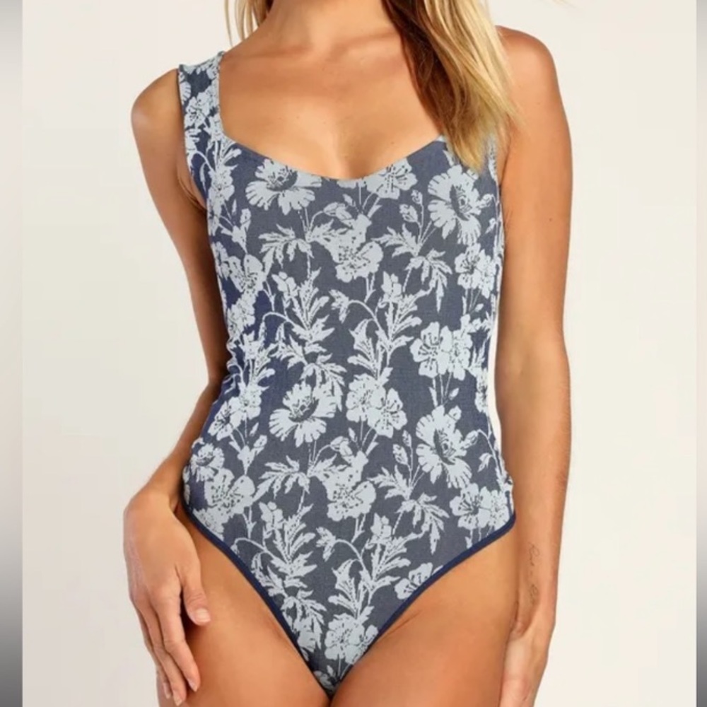 FREE PEOPLE Clean Lines Floral Bodysuit